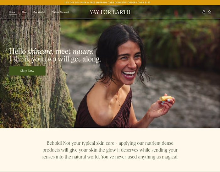 Editorial e-commerce web design 