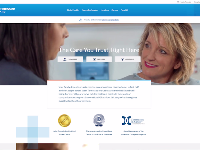 West Tennessee Healthcare - Website
