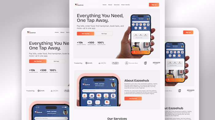 Eazeehub Website UI Design