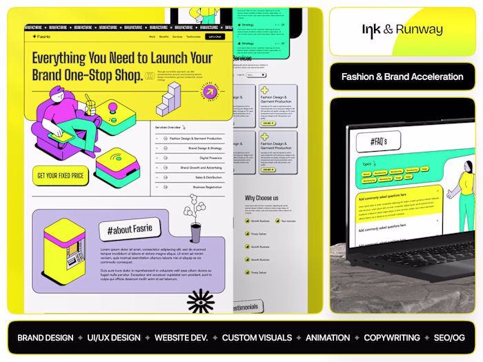 Fashion Brand Accelerator | Web Dev + UI Design + Illustration