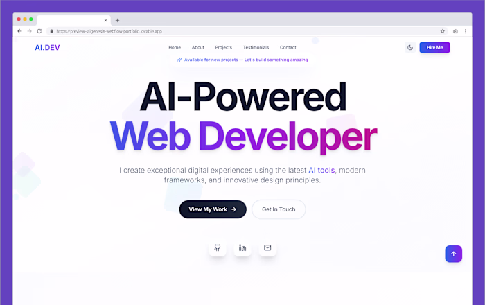 AI-Powered Personal Portfolio Website Development