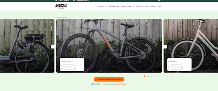 Bike rental website and webshop