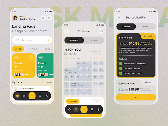 Task Management App UI Design