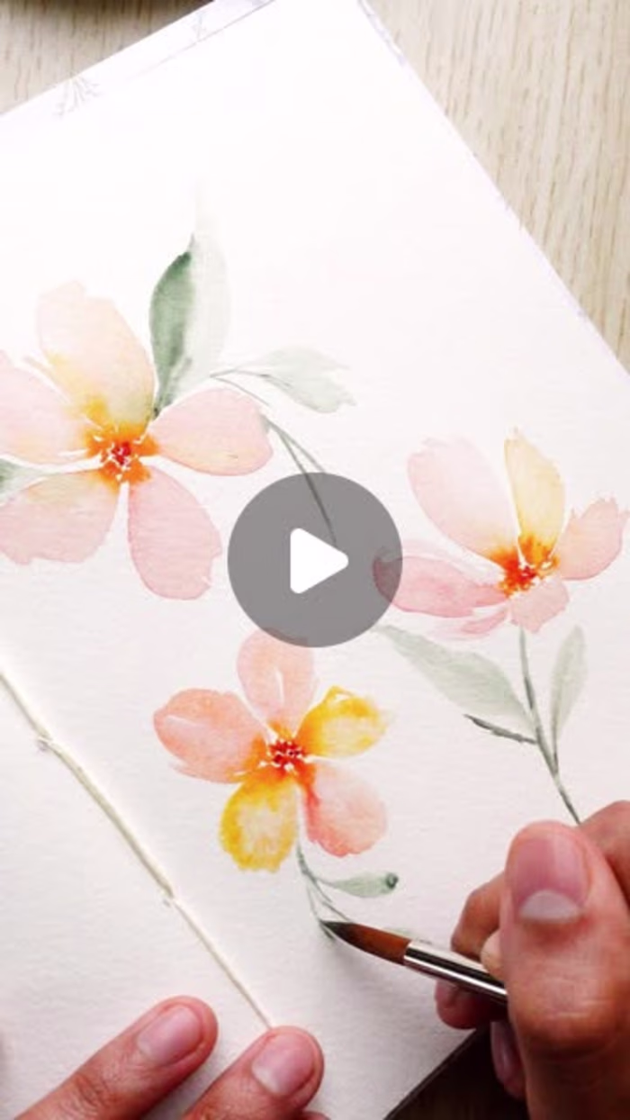 IG Reel: Loose Floral Watercolor Painting Process