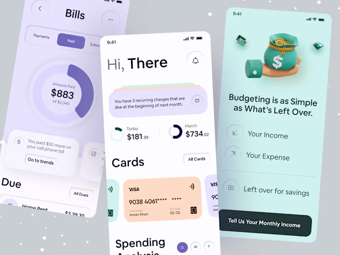 ux ui design for Personal Finance app