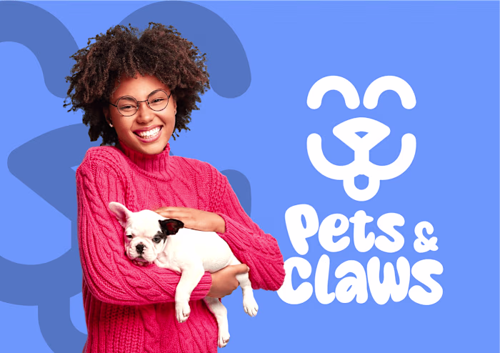 Logo and brand identity design for pets&claws