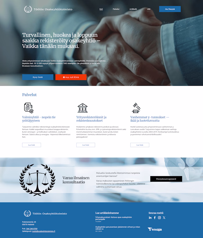 Financial Company Squarespace Website