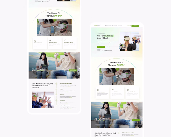 Website design for CUREOSITY