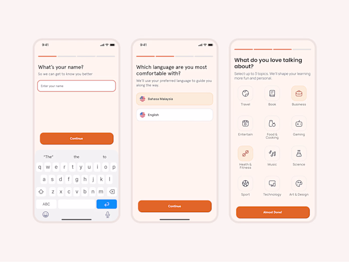 AI learning App - Onboarding