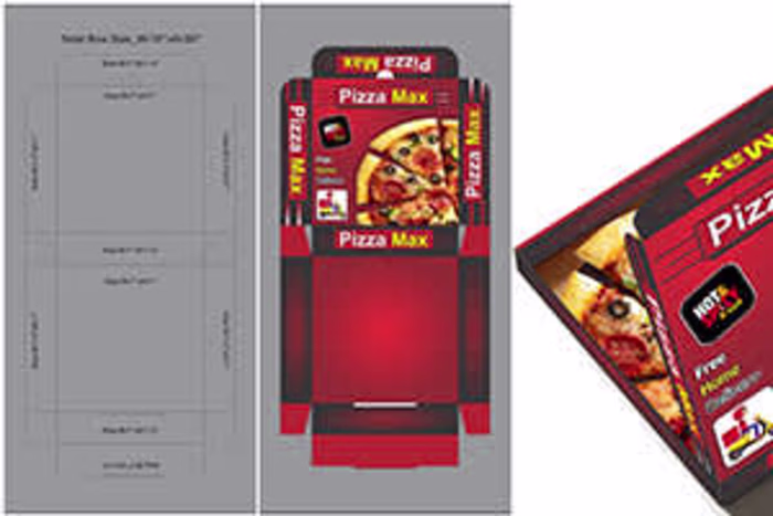 The packaging design work for Pizza Max