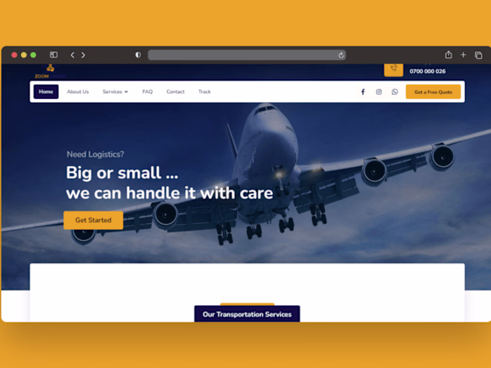 Zoom Cargo and Shipping Website