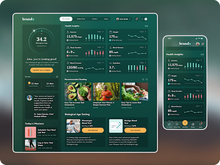Health & Wellness Dashboard Redesign