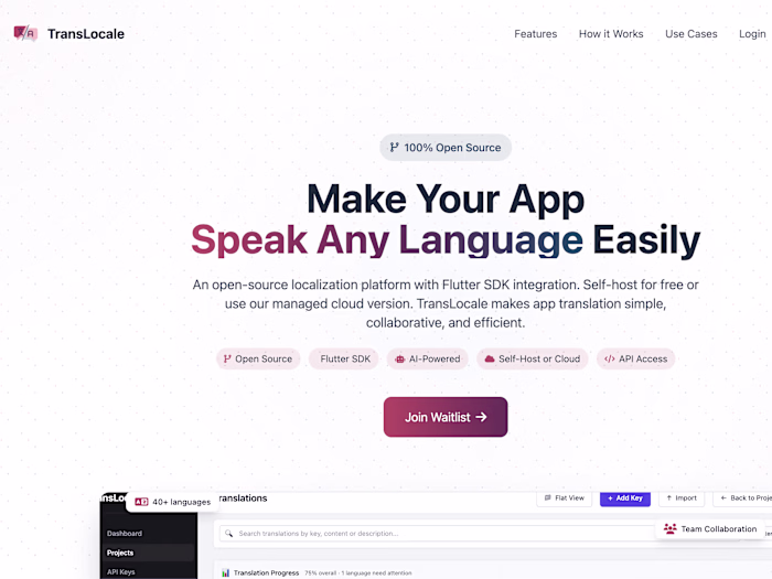 Fullstack Development of Translocale.io