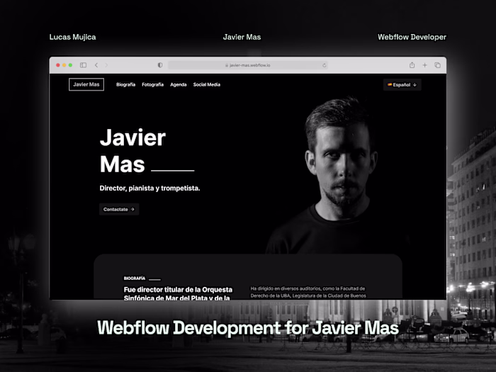 Webflow Development for Javier Mas