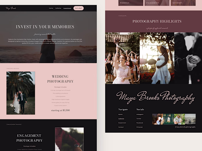 Professional Photography Website | Framer Template Project