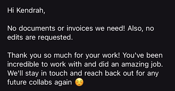 I love getting feedback that