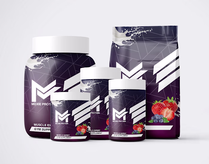 Moxie Protein Supplement Packaging & Brand Design