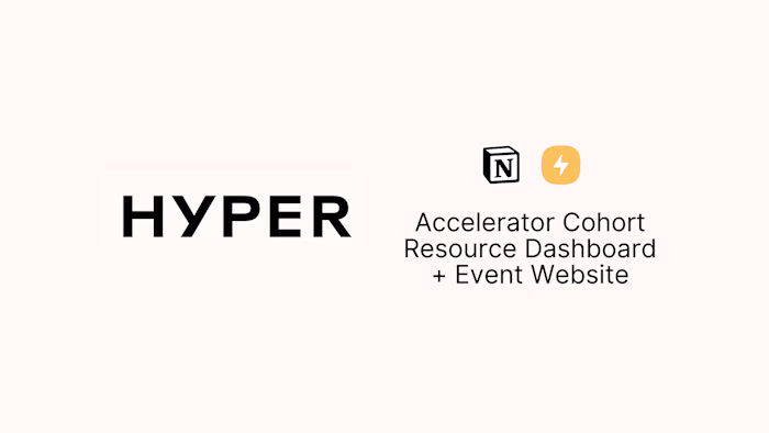 HYPER | Cohort Dashboard + Event Website