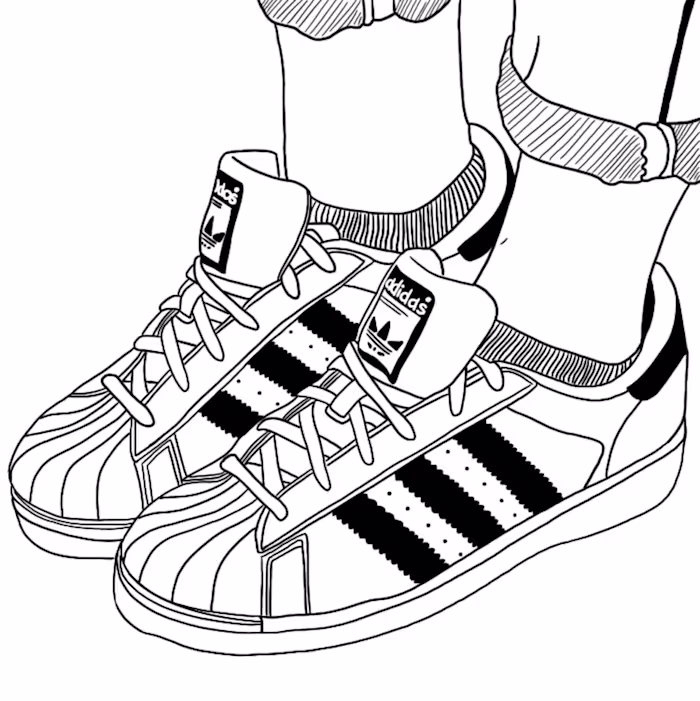 Adidas Superstar Line Drawing Illustration