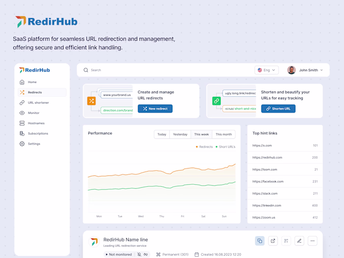 RedirHub: Seamless URL Redirection and Management SaaS