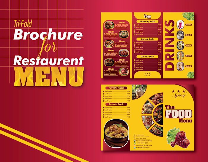 Restaurant Menu - Tri Fold