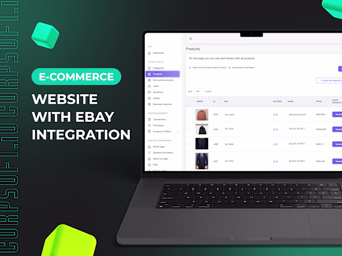 Online e-commerce platform development with eBay integration