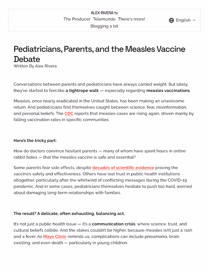 Pediatricians, Parents, and the Measles Vaccine Debate