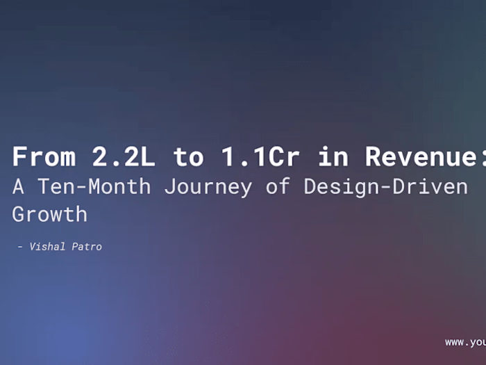 From 2.2L to 1.1Cr in Revenue: A Ten-Month Journey of Design-Dri