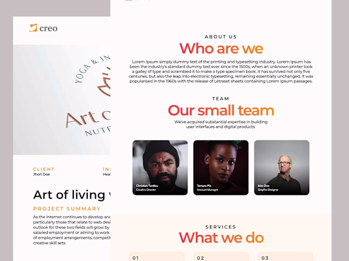 Freelancer portfolio website