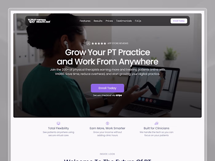 Framer Website | Virtual PT Sign-Up Page Design