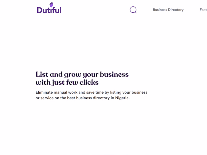 Dutiful: Landing Page