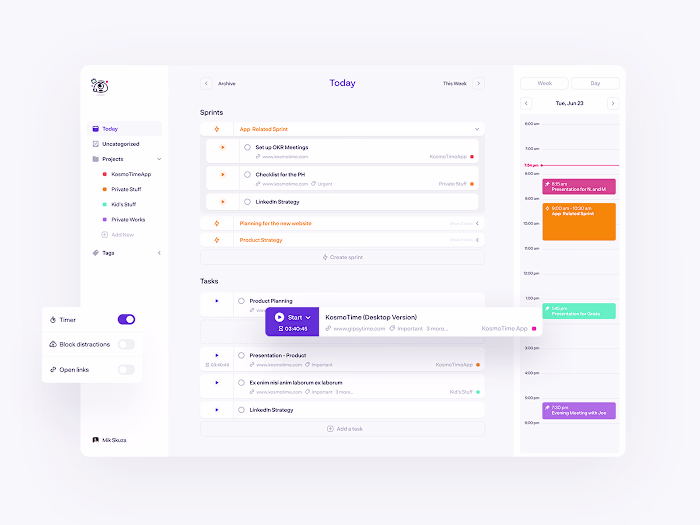 Task Management Application Dashboard