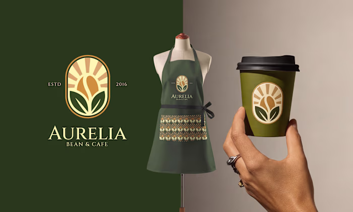 minimalist coffee line logo design