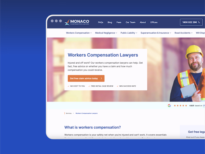 Monaco Compensation Lawyers Website