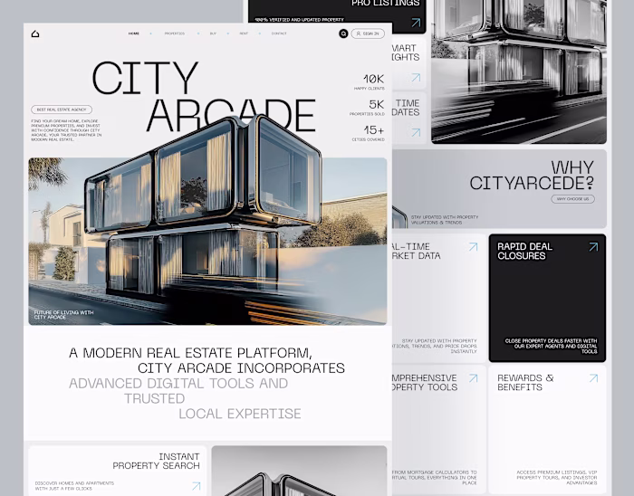 Real Estate Website Design UI/UX City Arcade
