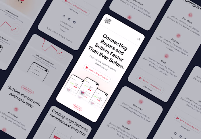 Allshop App Landing Page