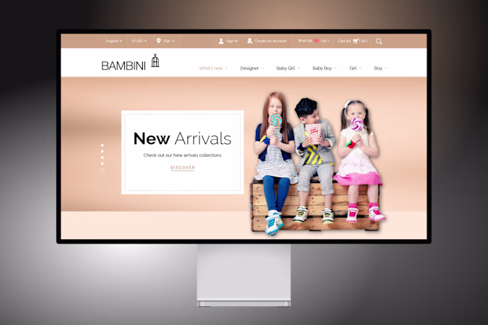Ecommerce website landing page design