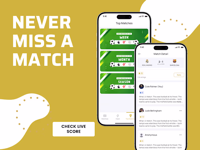 FootRank Football Rating App Development