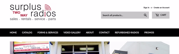 SurplusRadios E-commerce Website