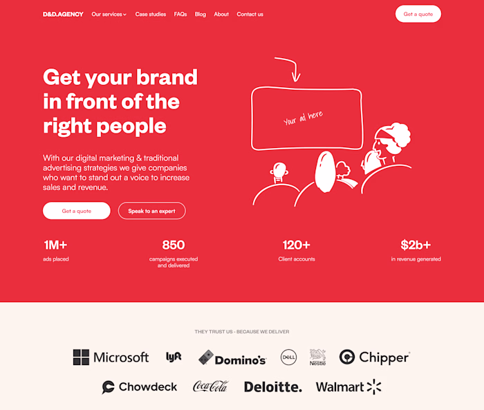 Ad marketing agency landing page