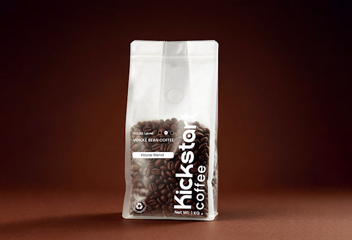 coffee packaging desgn, transparent coffee bag design