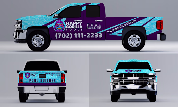 Truck Wrap Design for Happy Gorilla Company