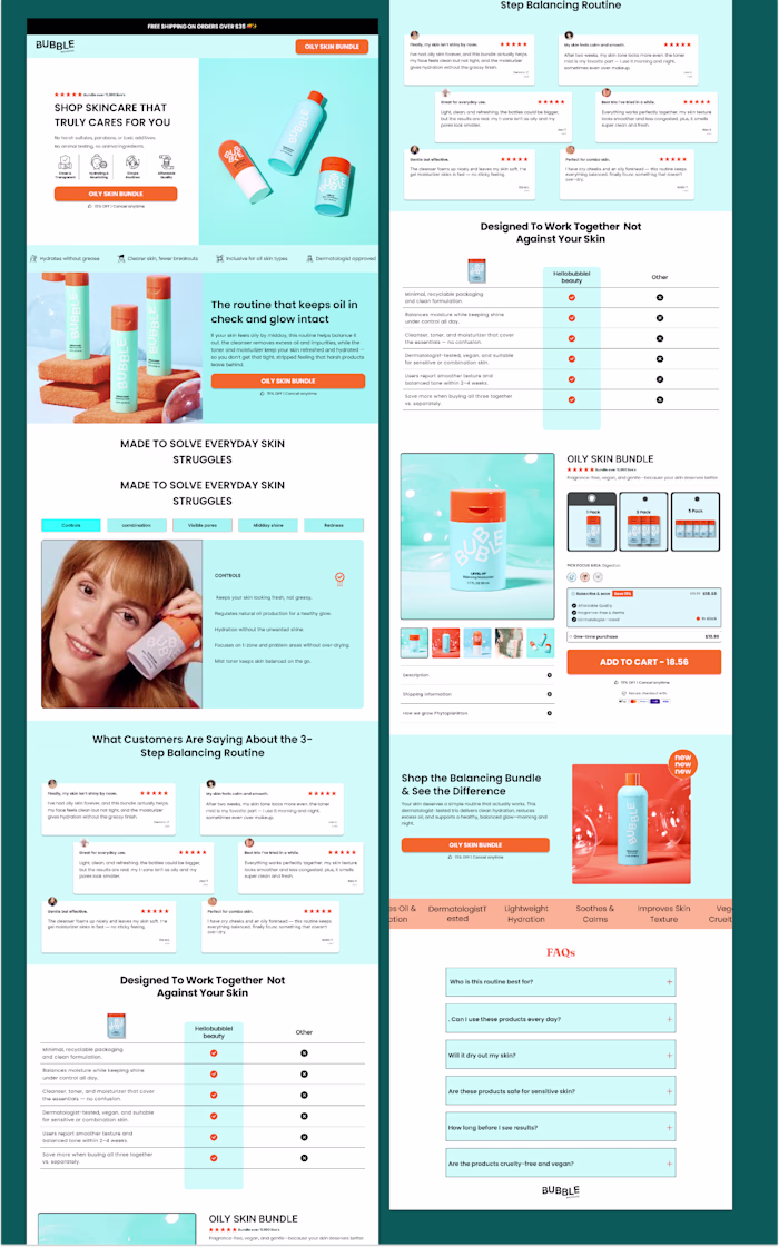 I designed this skincare landing page with strategy first: p...