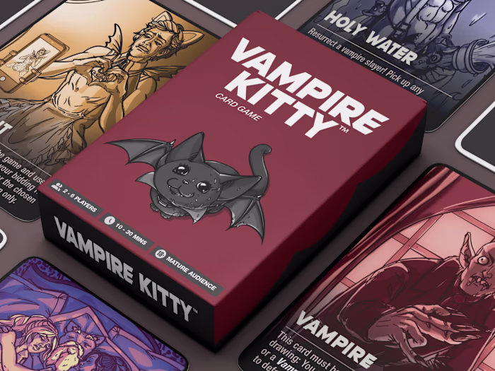 Card Illustrations for Vampire Kitty Game