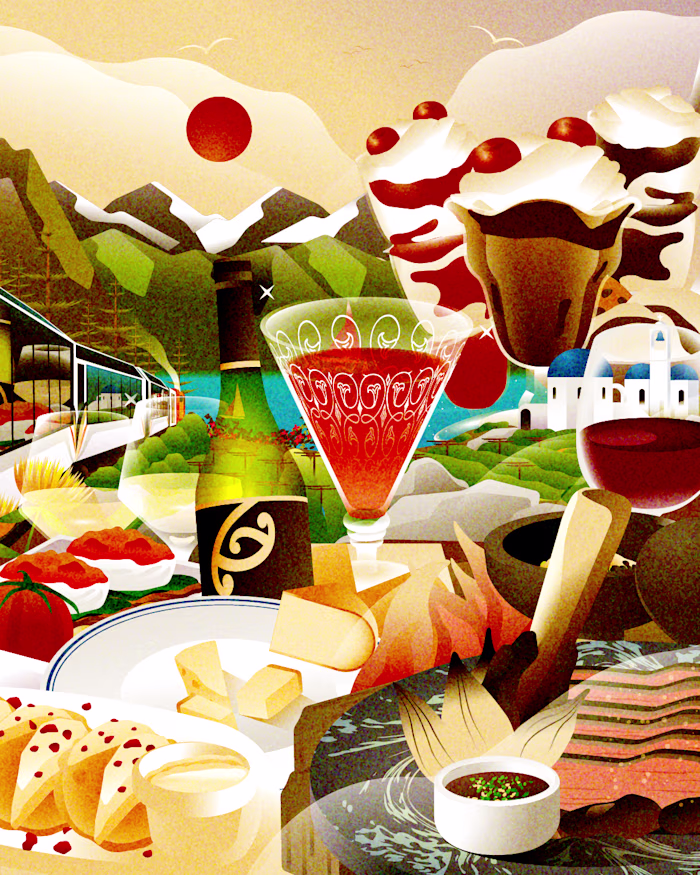 Food & Wine Cover Illustration