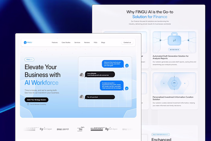 Fingu AI Chatbot - Framer Website 