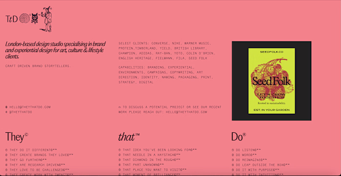 Landing Page for a Design Studio