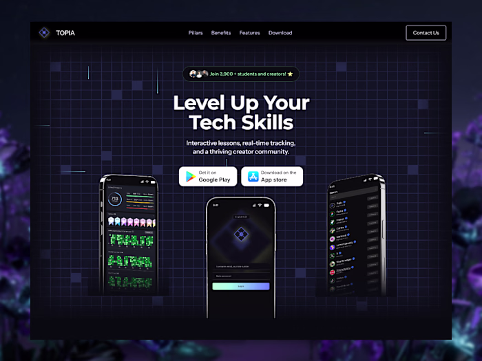 Landing Page Design for a Community-Driven Coding Platform