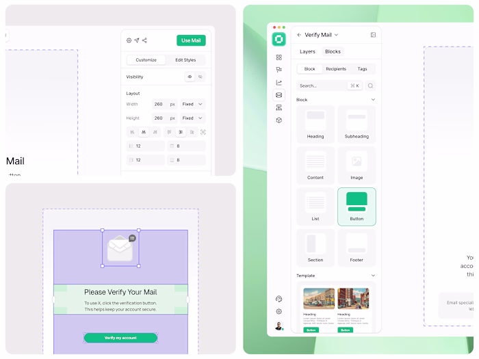 Email Builder Dashboard UI Design