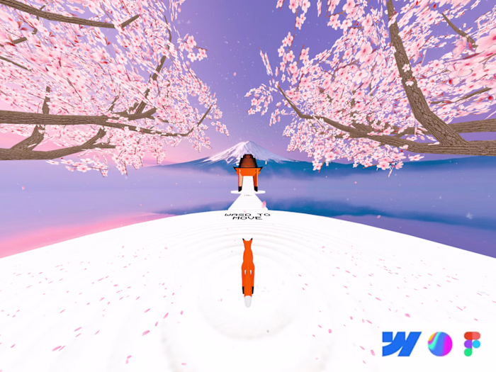 Fuji Run — Web Based 3D Game (Webflow & Spline)